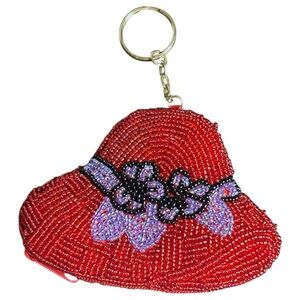Red Hat Society Glass Beaded‎ Change Purse